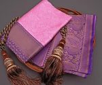 FASHIONABLE LICHI SILK JACQUARD WORK SAREE WITH UNSTITCHED BLOUSE PARTY WEAR WHOLESALE PRICE ETHNIC GARMENT (7)