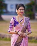 FASHIONABLE LICHI SILK JACQUARD WORK SAREE WITH UNSTITCHED BLOUSE PARTY WEAR WHOLESALE PRICE ETHNIC GARMENT (7)