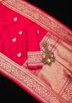 FASHIONABLE LICHI SILK JACQUARD WORK SAREE WITH UNSTITCHED BLOUSE PARTY WEAR WHOLESALE PRICE ETHNIC GARMENT (11)