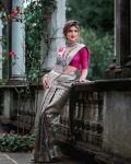 FASHIONABLE LICHI SILK JACQUARD WORK SAREE WITH UNSTITCHED BLOUSE PARTY WEAR WHOLSALE PRICE ETHNIC GARMENT (1)