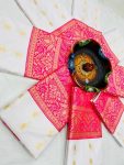 FASHIONABLE LICHI SILK JACQUARD WORK SAREE WITH UNSTITCHED BLOUSE WEDDING WEAR WHOLESALE PRICE ETHNIC GARMENT (6)