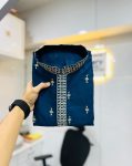 FASHIONABLE MATKA SILK SILVER JARI WITH EMBROIDERY BUTTI WORK KURTA PAYJAMA PARTY WEAR WHOLESALE PRICE ETHNIC GARMENT (25)