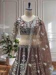 FASHIONABLE NET EMBROIDERY SEQUENCE DESIGN WORK LEHENGA CHOLI WITH DUPATTA (8)