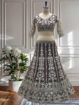 FASHIONABLE NET EMBROIDERY SEQUENCE DESIGN WORK LEHENGA CHOLI WITH DUPATTA (8)