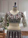FASHIONABLE NET EMBROIDERY SEQUENCE DESIGN WORK LEHENGA CHOLI WITH DUPATTA (8)