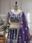 FASHIONABLE NET EMBROIDERY SEQUENCE DESIGN WORK LEHENGA CHOLI WITH DUPATTA (1)