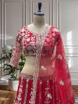 FASHIONABLE NET EMBROIDERY SEQUENCE DESIGN WORK LEHENGA CHOLI WITH DUPATTA (6)
