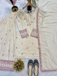 FASHIONABLE RAYON COTTON SILK MULTI NEEDLE SEQUENCE EMBROIDERY ZARI WORK TOP PATIYALA WITH DUPATTA FESTIVAL WEAR WHOLESALE PRICE ETHNIC GARMENT(10)