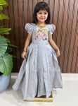 FASHIONABLE ROMAN COTTON SILK HANDWORK WITH MULTI EMBROIDERY WORK KID’S GOWN FESTIVAL WEAR WHOLESALE PRICE ETHNIC GARMENT (11)
