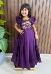 FASHIONABLE ROMAN COTTON SILK HANDWORK WITH MULTI EMBROIDERY WORK KID’S GOWN FESTIVAL WEAR WHOLESALE PRICE ETHNIC GARMENT (13)