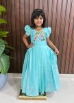 FASHIONABLE ROMAN COTTON SILK HANDWORK WITH MULTI EMBROIDERY WORK KID’S GOWN FESTIVAL WEAR WHOLESALE PRICE ETHNIC GARMENT (17)