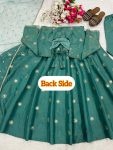FASHIONABLE SHIMMER SILK EMBROIDERY SEQUENCE WORK ANARKALI DRESS BOTTOM WITH DUPATTA PARTY WEAR WHOLESALE PRICE ETHNIC GARMENT (10)
