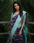 FASHIONABLE SOFT LICHI SILK CLOTH JACQUARD WORK SAREE WITH UNSTITCHED BLOUSE CASUAL WEAR WHOLESALE PRICE ETHNIC GARMENT (5)