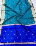 FASHIONABLE SOFT LICHI SILK JACQUARD WORK SAREE WITH UNSTITCHED BLOUSE CASUAL WEAR WHOLESALE PRICE ETHNIC GARMENT (4)