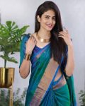 FASHIONABLE SOFT LICHI SILK JACQUARD WORK SAREE WITH UNSTITCHED BLOUSE CASUAL WEAR WHOLESALE PRICE ETHNIC GARMENT (4)