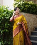 FASHIONABLE SOFT LICHI SILK JACQUARD WORK SAREE WITH UNSTITCHED BLOUSE FESTIVAL WEAR WHOLESALE PRICE ETHNIC GARMENT (3)