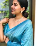 FASHIONABLE SOFT LICHI SILK JACQUARD WORK SAREE WITH UNSTITCHED BLOUSE FESTIVAL WEAR WHOLESALE PRICE ETHNIC GARMENT (2)