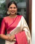 FASHIONABLE SOFT LICHI SILK JACQUARD WORK SAREE WITH UNSTITCHED BLOUSE FESTIVAL WEAR WHOLESALE PRICE ETHNIC GARMENT (6)