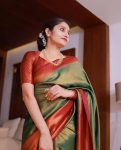 FASHIONABLE SOFT LICHI SILK JACQUARD WORK SAREE WITH UNSTITCHED BLOUSE FESTIVAL WEAR WHOLESALE PRICE ETHNIC GARMENT (10)