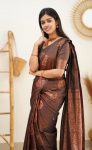 FASHIONABLE SOFT LICHI SILK JACQUARD WORK SAREE WITH UNSTITCHED BLOUSE FORMAL WEAR WHOLESALE PRICE ETHNIC GARMENT (15)-Photoroom