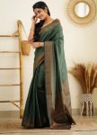 FASHIONABLE SOFT LICHI SILK JACQUARD WORK SAREE WITH UNSTITCHED BLOUSE FORMAL WEAR WHOLESALE PRICE ETHNIC GARMENT (43)