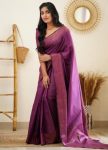 FASHIONABLE SOFT LICHI SILK JACQUARD WORK SAREE WITH UNSTITCHED BLOUSE FORMAL WEAR WHOLESALE PRICE ETHNIC GARMENT (50)