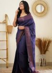 FASHIONABLE SOFT LICHI SILK JACQUARD WORK SAREE WITH UNSTITCHED BLOUSE FORMAL WEAR WHOLESALE PRICE ETHNIC GARMENT (57)