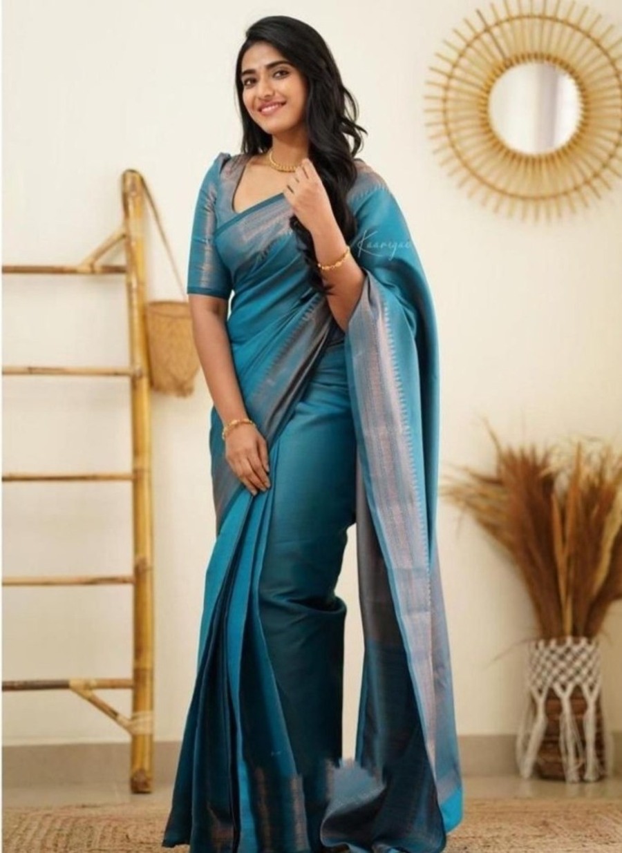 FASHIONABLE SOFT LICHI SILK JACQUARD WORK SAREE WITH UNSTITCHED BLOUSE FORMAL WEAR WHOLESALE PRICE ETHNIC GARMENT (59)