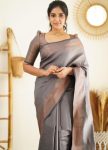 FASHIONABLE SOFT LICHI SILK JACQUARD WORK SAREE WITH UNSTITCHED BLOUSE FORMAL WEAR WHOLESALE PRICE ETHNIC GARMENT (62)