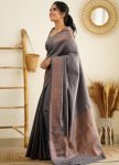 FASHIONABLE SOFT LICHI SILK JACQUARD WORK SAREE WITH UNSTITCHED BLOUSE FORMAL WEAR WHOLESALE PRICE ETHNIC GARMENT (62)