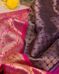 FASHIONABLE SOFT LICHI SILK JACQUARD WORK SAREE WITH UNSTITCHED BLOUSE PARTY WEAR WHOLESALE PRICE ETHNIC GARMENT (10)