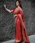FASHIONABLE SOFT LICHI SILK JACQUARD WORK SAREE WITH UNSTITCHED BLOUSE PARTY WEAR WHOLESALE PRICE ETHNIC GARMENT (5)
