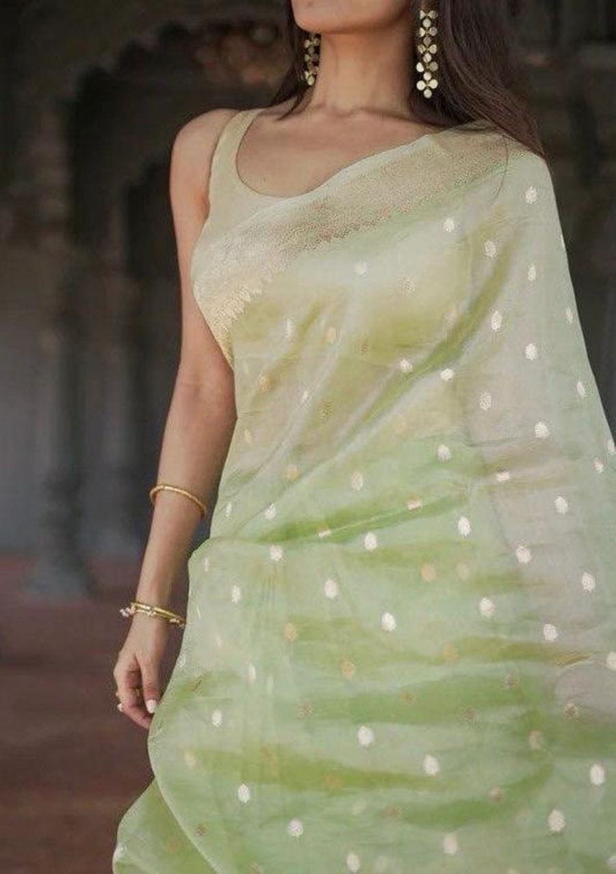 FASHIONABLE SOFT LINEN SLAB JACQUARD WORK SAREE WITH UNSTITCHED BLOUSE PARTY WEAR WHOLESALE PRICE ETHNIC GARMENT (1)