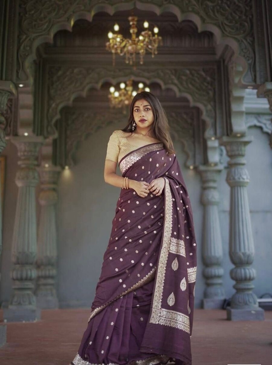 FASHIONABLE SOFT LINEN SLAB JACQUARD WORK SAREE WITH UNSTITCHED BLOUSE PARTY WEAR WHOLESALE PRICE ETHNIC GARMENT (14)