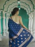 FASHIONABLE SOFT LINEN SLAB JACQUARD WORK SAREE WITH UNSTITCHED BLOUSE PARTY WEAR WHOLESALE PRICE ETHNIC GARMENT (23)