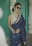 FASHIONABLE SOFT LINEN SLAB JACQUARD WORK SAREE WITH UNSTITCHED BLOUSE PARTY WEAR WHOLESALE PRICE ETHNIC GARMENT (23)