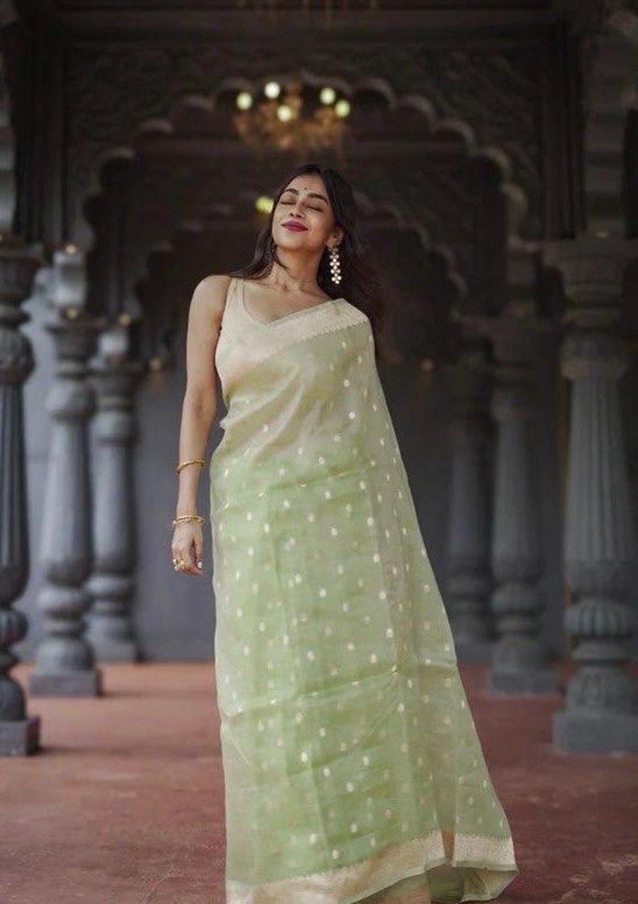 FASHIONABLE SOFT LINEN SLAB JACQUARD WORK SAREE WITH UNSTITCHED BLOUSE PARTY WEAR WHOLESALE PRICE ETHNIC GARMENT (28)