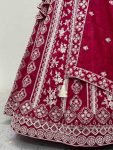 FASHIONABLE VICHITRA SILK EMBROIDERY AND SEQUENCE WORK LEHENGA CHOLI WITH DUPATTA BRIDAL WEAR WHOLESALE PRICE ETHNIC GARMENT (6)
