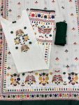 FESTIVAL WEAR MUSLIN PRINT WITH HANDWORK AND SEQUENCE WORK TOP BOTTOM WITH DUPATTA WHOLESALE PRICE ETHNIC GARMENT (26)