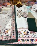 FESTIVAL WEAR MUSLIN PRINT WITH HANDWORK AND SEQUENCE WORK TOP BOTTOM WITH DUPATTA WHOLESALE PRICE ETHNIC GARMENT (26)