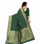 GEORGEOUS LICHI SILK JACQUARD WORK SAREE WITH UNSTITCHED BLOUSE PARTY WEAR WHOLESALE PRICE ETHNIC GARMENT (2)