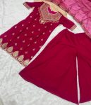 GESIGNER GEORGETTE EMBROIDERY SEQUENCE WORK TOP PALAZZO WITH DUPATTA FESTIVE WEAR WHOLESALE PRICE ETHNIC GARMENT (3)