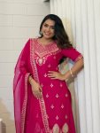 GESIGNER GEORGETTE EMBROIDERY SEQUENCE WORK TOP PALAZZO WITH DUPATTA FESTIVE WEAR WHOLESALE PRICE ETHNIC GARMENT (3)