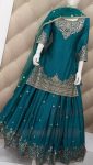 GORGEOUS CHINON SILK EMBROIDERY AND SEQUENCE WORK TOP LEHENGA WITH DUPATTA PARTY WEAR WHOLESALE PRICE ETHNIC GARMENT (4)