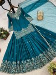 GORGEOUS CHINON SILK EMBROIDERY AND SEQUENCE WORK TOP LEHENGA WITH DUPATTA PARTY WEAR WHOLESALE PRICE ETHNIC GARMENT (4)