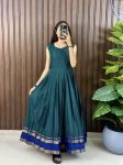 GORGEOUS COTTON SILK DIGITAL PRINT AND HEAVY ZARI BORDER GOWN WITH JACKET FORMAL WEAR WHOLESALE PRICE ETHNIC GARMENT (8)