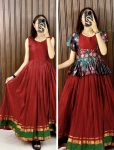 GORGEOUS COTTON SILK DIGITAL PRINT AND HEAVY ZARI BORDER GOWN WITH JACKET FORMAL WEAR WHOLESALE PRICE ETHNIC GARMENT (4)