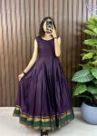 GORGEOUS COTTON SILK DIGITAL PRINT AND HEAVY ZARI BORDER GOWN WITH JACKET FORMAL WEAR WHOLESALE PRICE ETHNIC GARMENT (6)