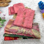 GORGEOUS JACQUARD COTTON HANDWORK KURTI PENT WITH DUPATTA FESTIVE WEAR WHOLESALE PRICE ETHNIC GARMENT(36)