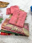 GORGEOUS JACQUARD COTTON HANDWORK KURTI PENT WITH DUPATTA FESTIVE WEAR WHOLESALE PRICE ETHNIC GARMENT(36)